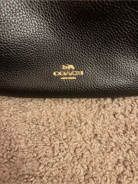 Coach Black Pebbled Leather Crossbody with Gold Logo